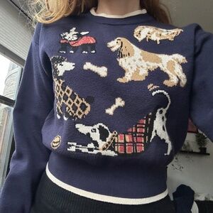 Cider Round Beck Puppy Contrasting Binding Knitted Top